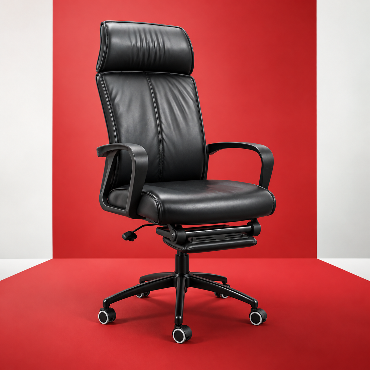 Modern Black Executive Chair in Red Studio