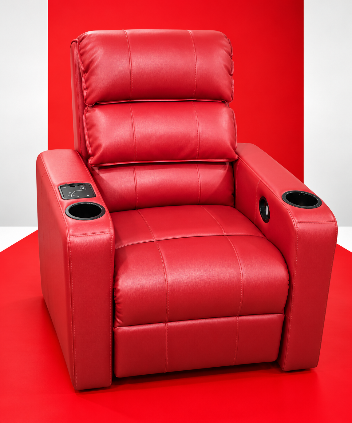 Red Leather Home Theater Recliner