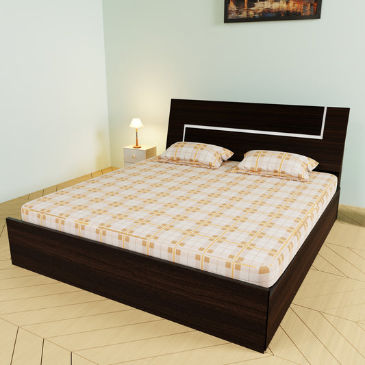 Rajgarhwala BD001 Engineered Wood Brown Queen Bed with Box Storage (Wenge-Mahogany)