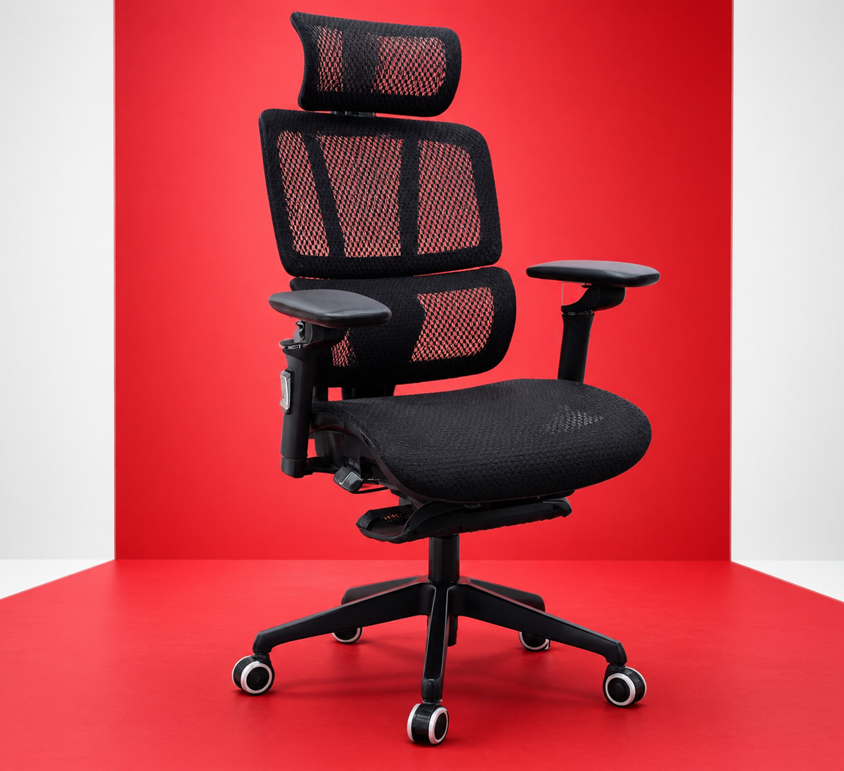 Ergonomic Mesh Office Chair in Red Studio