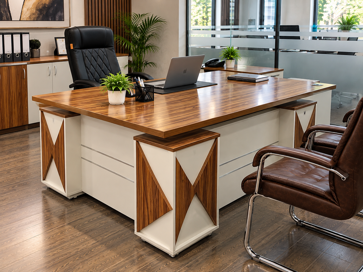 Modern Executive Office with Geometric Desk