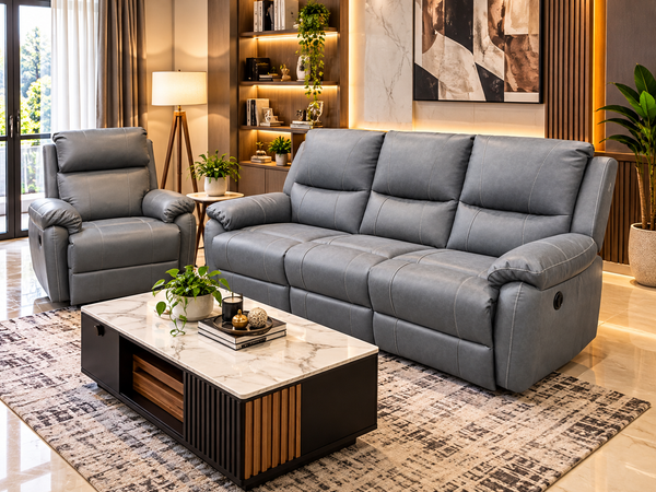 Modern Gray Recliner Living Room