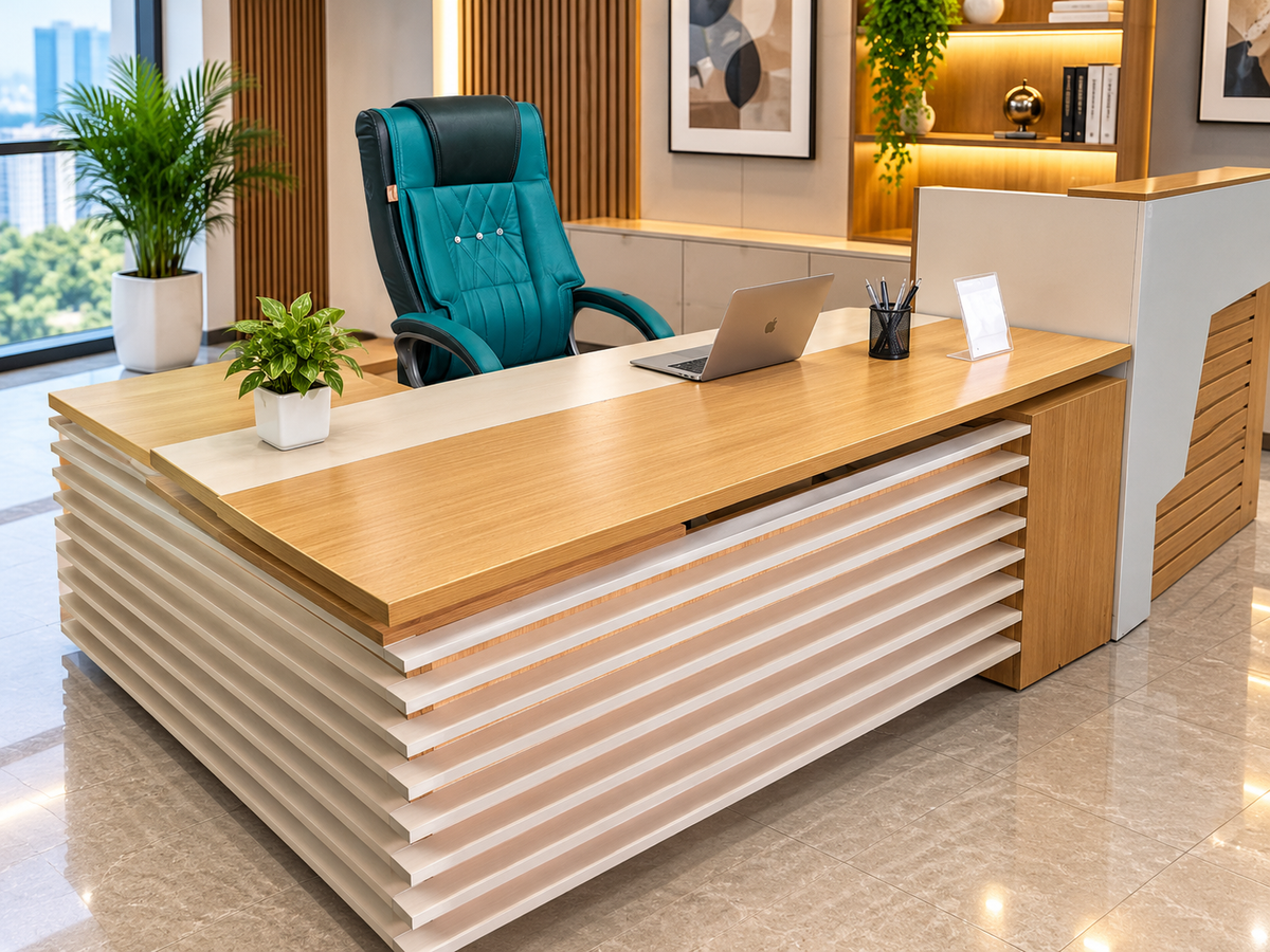 Modern Teal Executive Office Desk