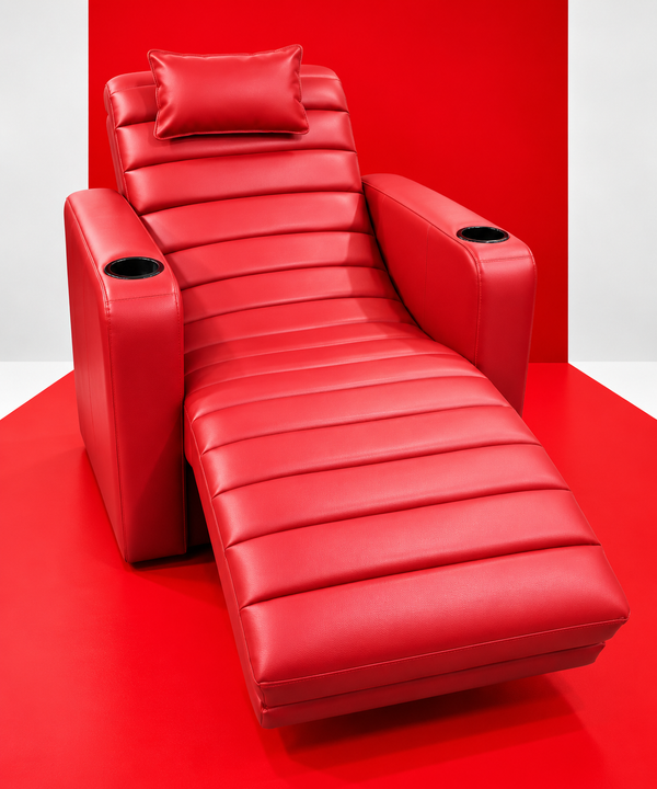 Red Leather Zero-Gravity Recliner